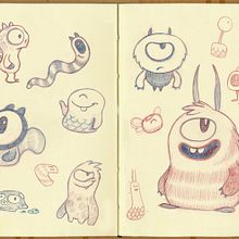 Bocetos Monstruos. Traditional illustration project by Érika G. Eguía - 04.06.2013