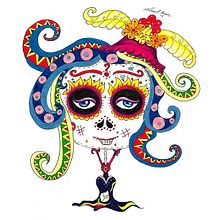 Calaveras mexicanas. Traditional illustration project by Patricia Fornos - 04.17.2013
