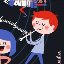 Escuela de Música. Traditional illustration, and Design project by Menú familiar - 04.17.2013