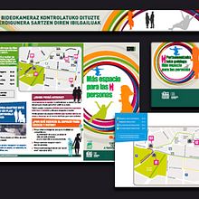 Diseño y maquetación de elementos publicitarios para campaña informativa del ayuntamiento de Vitoria-Gasteiz para impedir la entrada de coches particulares en el centro de la ciudad. Un proyecto de Publicidad y Diseño de María Romero Alonso - 28.04.2013