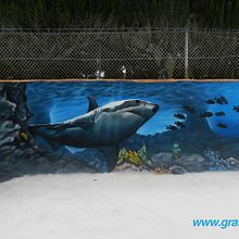 Mural marino en piscina. Un progetto di Illustrazione tradizionale di Graffiti Media - 28.04.2013