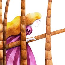 La dama y el león. Advertising, Traditional illustration, and Design project by Vilma León - 05.02.2013