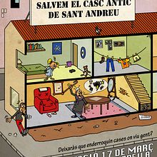 Cartel "Salvem el Casc Antic". Traditional illustration, and Design project by Dani Gómez Salamanca - 05.09.2013