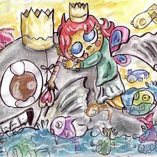 Al baile voy en ballena. Ilustração tradicional projeto de Margarita Ortiz Ballester - 17.07.2013