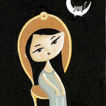 Minue, el gato en la luna y la soledad. Un progetto di Illustrazione tradizionale di Noemí Martínez Padial - 20.08.2013