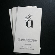 Business Card Ana del Pino Decoración. Un proyecto de Diseño e Ilustración tradicional de olaia parís arrotza - 28.08.2013