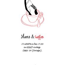 cartel shoes & coffee. Un proyecto de Diseño e Ilustración tradicional de Javier Llanes Ballester - 17.09.2013