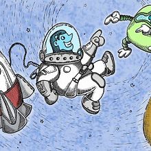 Galaxia | Ilustra para cuento infantil. Traditional illustration project by Gonzalo Soto Silva - 10.07.2013