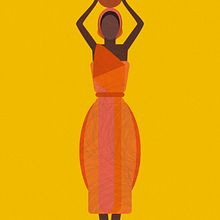 African Woman Concept Art Print. Traditional illustration project by Laura Minimalia - 10.10.2013
