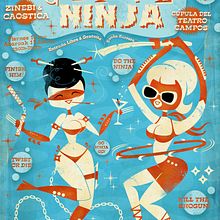 Guateque Ninja Poster . Un proyecto de Diseño, Publicidad e Ilustración tradicional de Leone - 22.10.2013