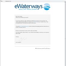 eWaterways API approved mail. Un proyecto de Diseño e Informática de alberto Ibáñez - 30.10.2013