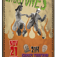 Cartel para concierto Los Plastones. Een project van  Ontwerp y Traditionele illustratie van Tomás Varela - 12.11.2013
