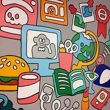 Mural para Telling. Traditional illustration project by Emo Díaz - 11.19.2013