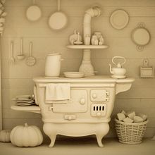 Iron Stove Set . 3D project by Érika G. Eguía - 11.25.2013