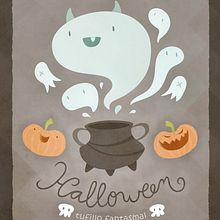 Halloween Poster. Traditional illustration project by Érika G. Eguía - 10.29.2013