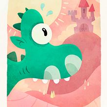 Dragón y Castillo. Traditional illustration project by Érika G. Eguía - 10.14.2013