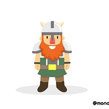 Personaje Vikingo Vectorial. Design, and Traditional illustration project by Javi Rodríguez - 11.27.2013