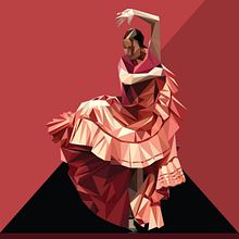 Flamenco triangular. Ilustração tradicional projeto de Fco Javier Roman Martinez - 09.10.2013