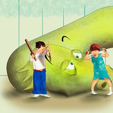 Puedo vencerlo yo solaaa!. Ilustração tradicional projeto de Alex Mojica Mtz - 28.11.2013