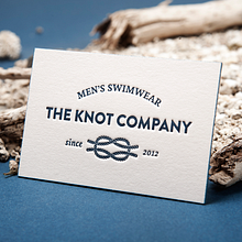 Tarjetas de visita en letterpress The Knot Company. Design, Traditional illustration, and Advertising project by Omán Impresores - 12.03.2013