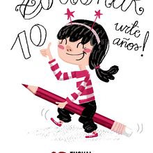 Felicitación 10º Aniversario -Asociación de Ilustradores de Euskadi-. Traditional illustration project by Nuria Hache - 12.08.2013