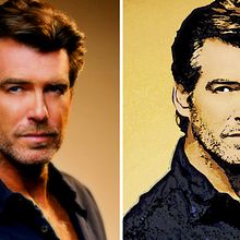 Acuarelando a Pierce Brosnan. Design, Traditional illustration, and UX / UI project by Elena Doménech - 12.12.2013