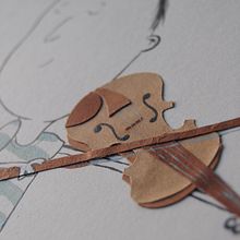 Collage violinista. Traditional illustration project by Xènia Charles castro - 03.09.2013