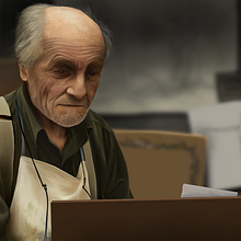 El viejo Maestro - Pintura digital realizada con los dedos en el Ipad Ein Projekt aus dem Bereich Design und Traditionelle Illustration von Jaime Sanjuan Ocabo - 14.12.2013