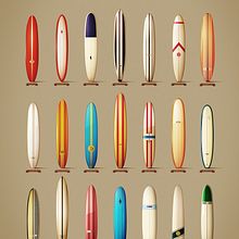 Classics longboards from the 60´s. Un progetto di Illustrazione tradizionale di Txema Mora - 16.12.2013