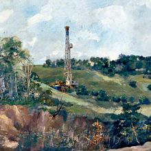 Fracking Sussex. Photoshop Oil Painting.. Design, Traditional illustration, and UX / UI project by Marco Barneto - 12.19.2013