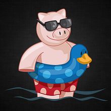 Pig. Traditional illustration project by Gustavo Trullas - 01.10.2014
