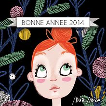 Feliz Año nuevo. Ilustração tradicional projeto de Emilie - 12.01.2014