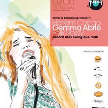 Carteles Sona Swing. Design, and Traditional illustration project by Natalia Solana - 01.12.2014