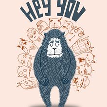 Hey You. Design, and Traditional illustration project by Mickael Brana - 01.12.2014