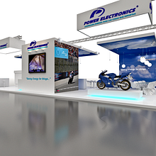 Stand Power Electronics. Feria Inter Solar 2013 (Alemania). Un proyecto de Diseño y 3D de Paula Jimenez Peiro - 05.03.2013