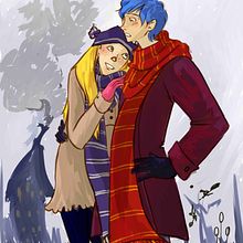 Victoire and Teddy Portrait. Un projet de Illustration traditionnelle de Larisa Bumb - 14.01.2014