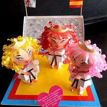 karate papertoys. Design, Traditional illustration, and 3D project by Elena Doménech - 01.17.2014