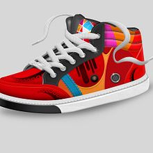 Render zapatillas deportivas. Art Direction, Design, Shoe Design, Product Design, Graphic Design, Industrial Design, and Traditional illustration project by Luis Gomariz - 02.05.2014