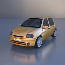 Clio II Modeling & Shaders (Mental Ray & Maya). Un proyecto de 3D, Animación y Diseño de automoción de Fran Martínez Carrillo - 06.02.2014