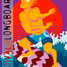 Diseño e ilustración para competición de surf. Design, Graphic Design, and Traditional illustration project by Luis Ben - 02.09.2014