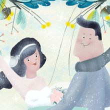 Winter Weddings - The Baltimore Sun USA. Un projet de Conception éditoriale et Illustration traditionnelle de marisa_morea - 10.02.2014