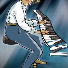 Piano Man. Traditional illustration project by jordi esteve zapata - 02.15.2014