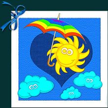 Nube gira-gira y siempre sonrie. Postales personalizadas. Design project by Elena Doménech - 02.16.2014