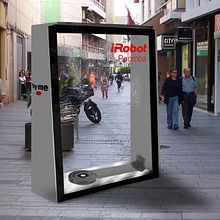 Street marketing para el robot de limpieza Roomba de la marca irobot. . % Maribel Fernádez Guijarro tarafından hazırlanan Sanat Yönetmenliği, Ve Reklamcılık projesi - 02.23.2014