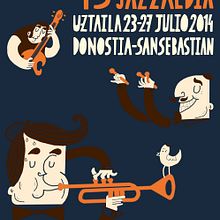49 Heineken Jazzaldia. Character Design, Graphic Design, and Traditional illustration project by Mickael Brana - 02.23.2014