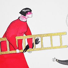La escalera dorada / The golden stairs. Un projet de Beaux Arts, Illustration traditionnelle , et Peinture de Sonia Alins Miguel - 26.02.2014