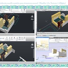 Disposición dormitorio modular "La Factoría". 3D, Interior Design, Furniture Design, and Making project by Elena Doménech - 02.27.2014