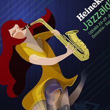 Propuesta de cartel para Jazzaldia 2014. Ilustração tradicional projeto de Alejandra Eng - 03.03.2014