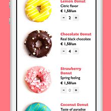 Donuts & Co. App for iPhone. Un proyecto de Diseño, Diseño gráfico y UX / UI de Ulyana Kravets - 07.03.2014