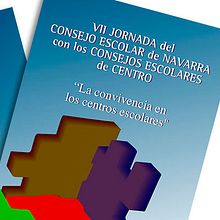 Creación de Folletos, Pancarta y Portada del libro de las VII Jornadas del Consejo Escolar de Navarra. Design, and Graphic Design project by Rafael Cachos Calvo - 03.10.2005